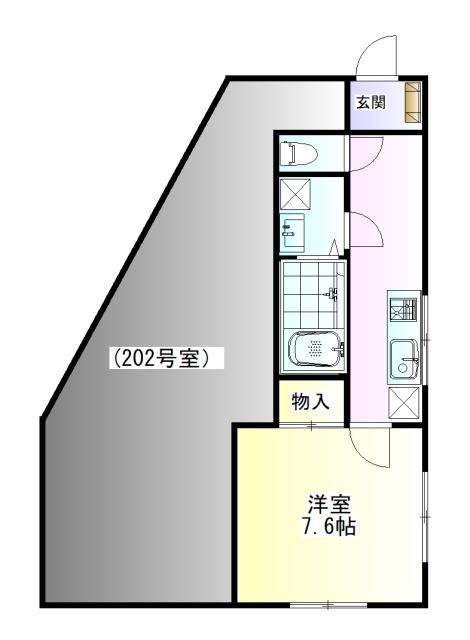 【間取】　1フロア２世帯　2階角部屋でキッチンにも窓があります。